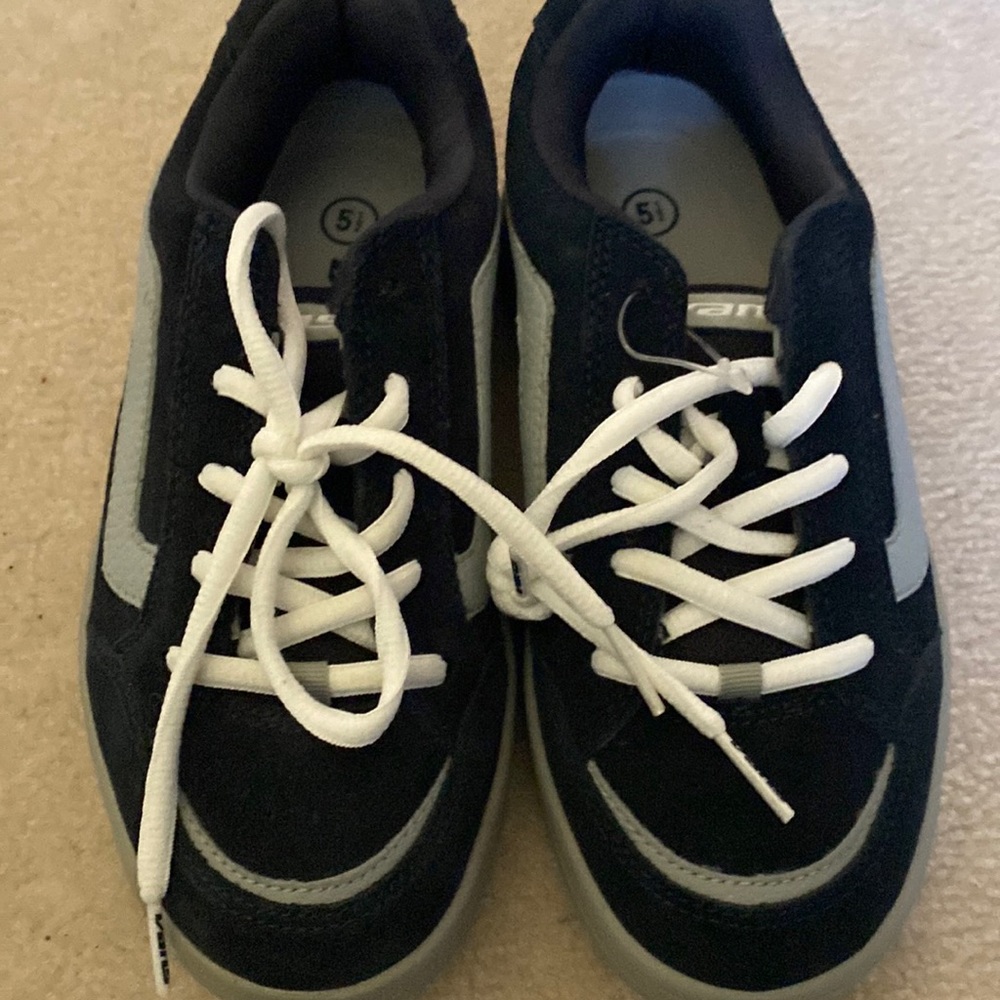 NWT Vintage Vans Leather Upper Navy Blue/Gray Sneakers